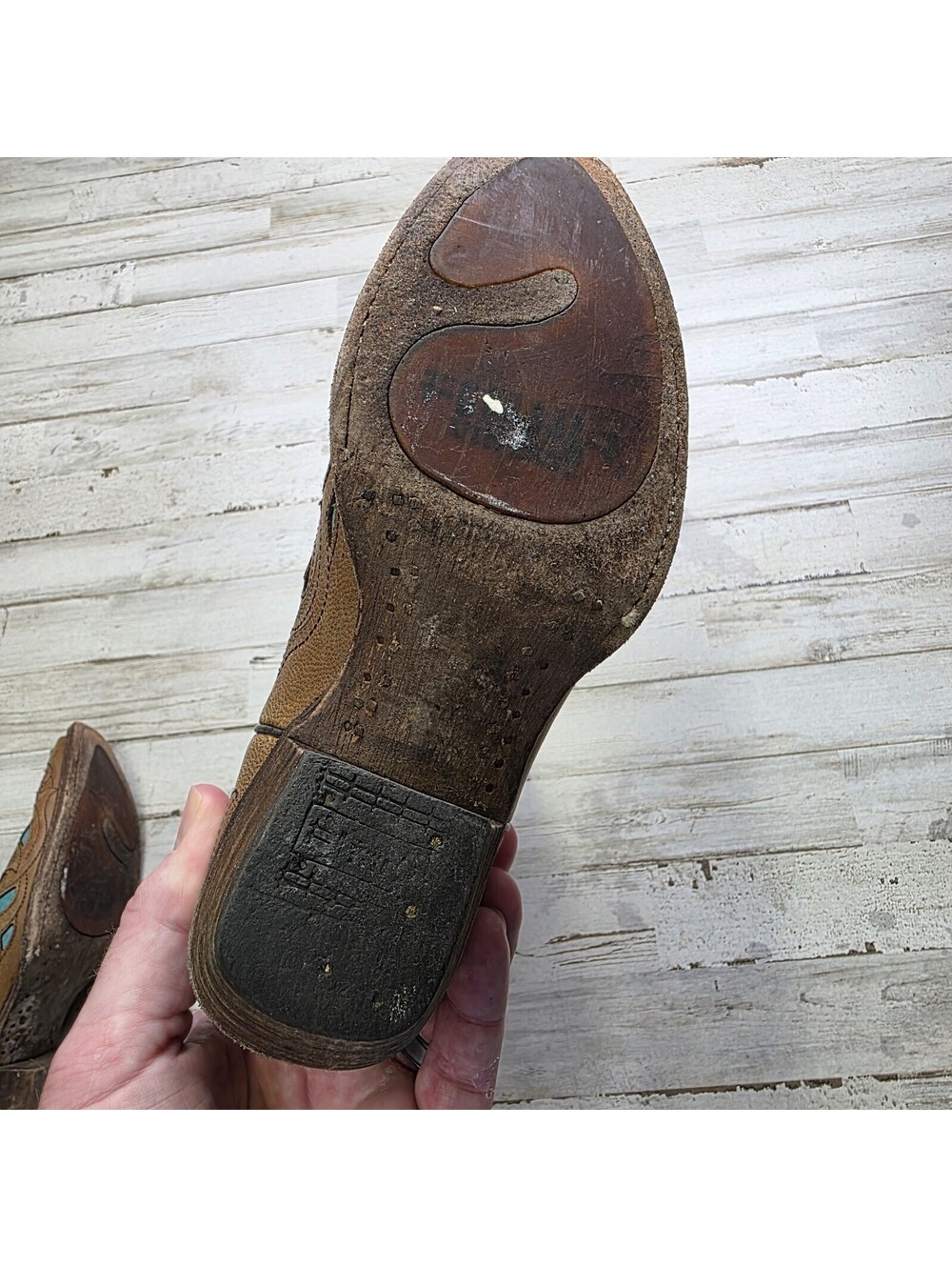 Corral Vintage Womens Brown Turquoise Country Rodeo Western Boots 6M A1952 - Picture 5 of 11